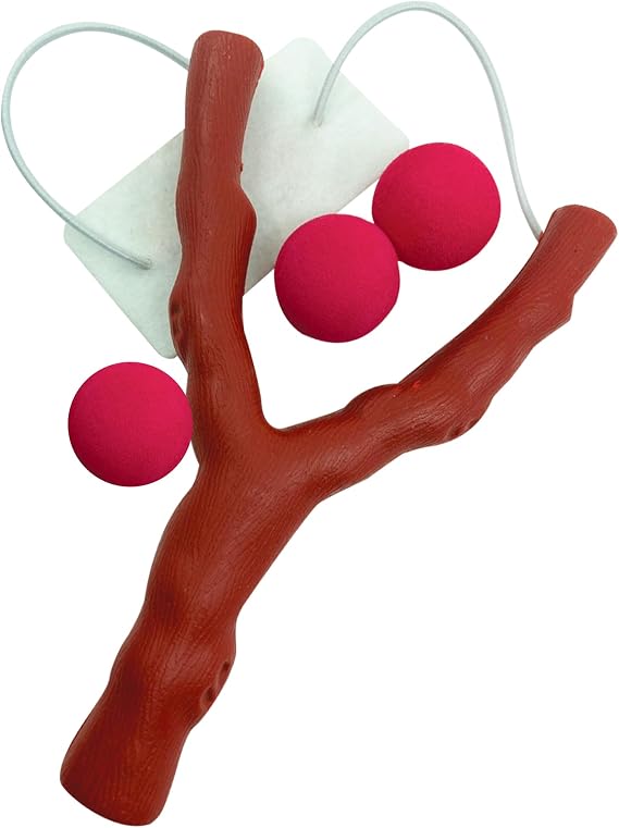 House of Marbles Old Skool Catapult for Children, Plastic Slingshot Toy with 3 Soft Foam Balls, Classic Aim and Accuracy Game for Outdoor Play