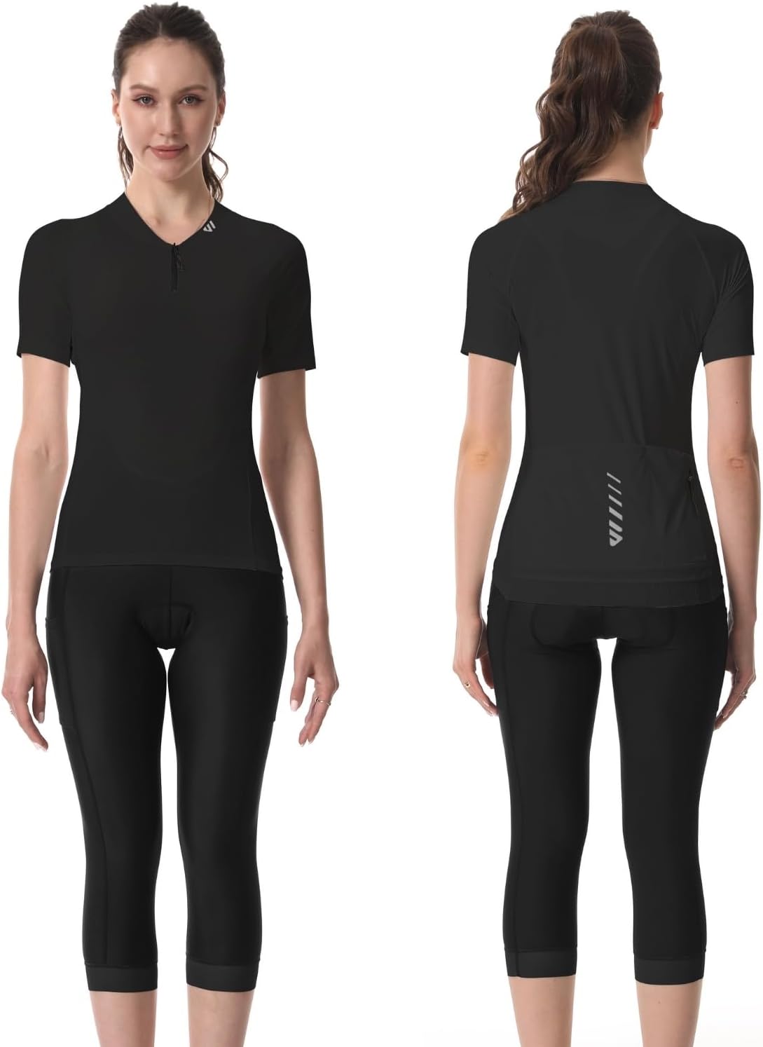 Wulibike Cycling Jersey Women Half Zipper Short Sleeve Breathable Road Biking Bike Shirts for Zip Pocket Cycle Tops Upf50+