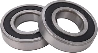 Deep Groove Ball Bearing, 2Pcs Deep Ball Bearing 6207RS Low Friction Double Rubber Bearing Power Transmission Product, Deep Groove Ball Bearings
