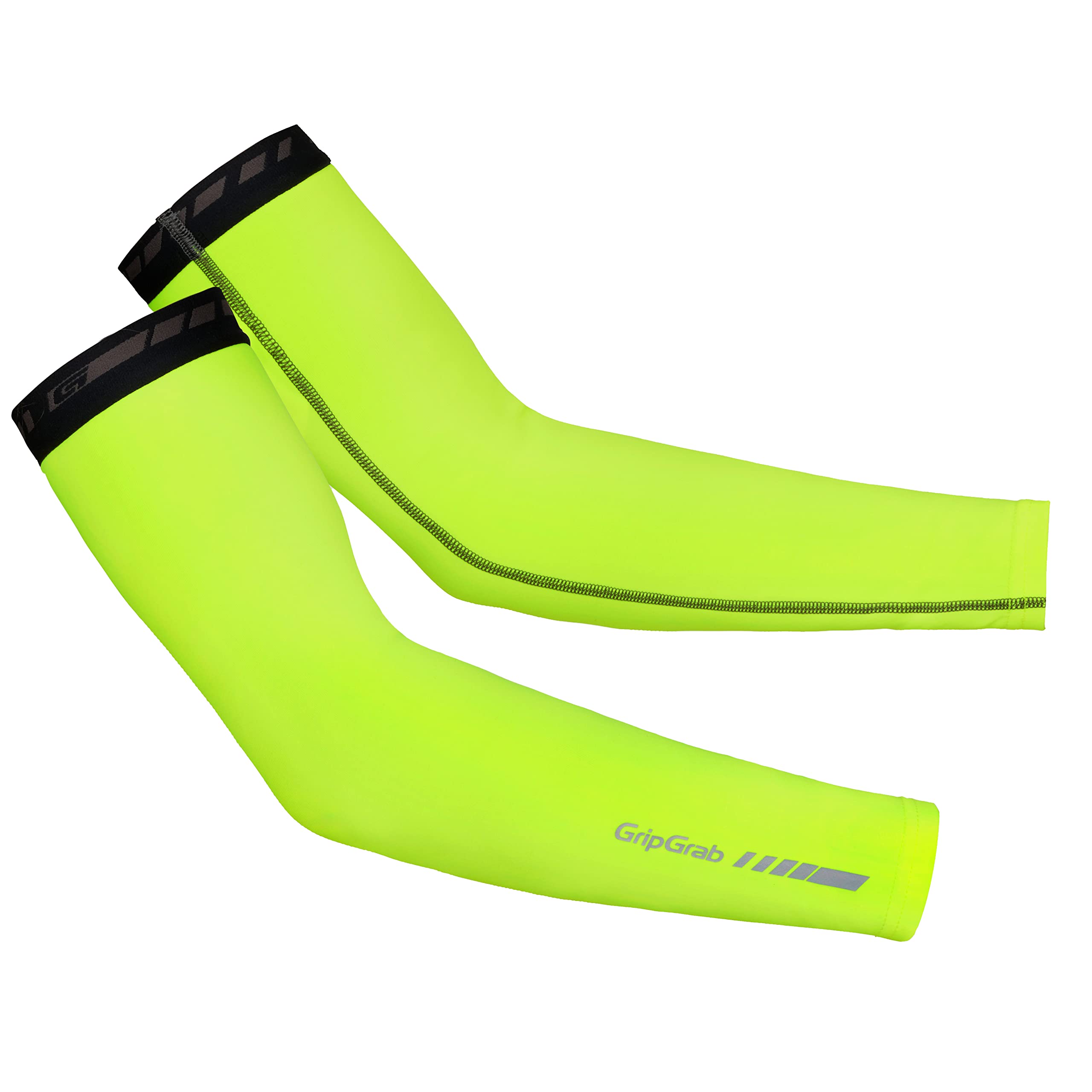 GripGrab Classic Thermal Cycling Arm Warmers Anti-Slip Warm Thermo Autumn Winter Road MTB Gravel Bike Cycle Sleeves, Yellow Hi-Vis