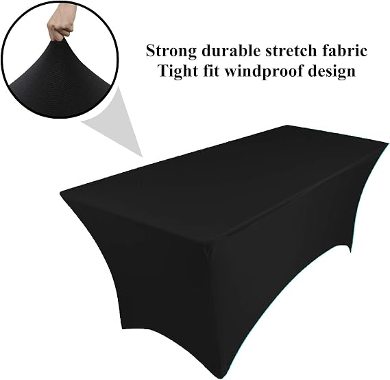 spandex stretch cover tablecloth for 6ft foot table 183x75x75cm (blue navy)