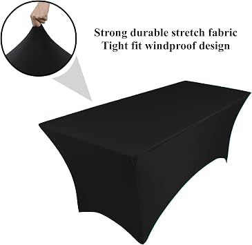spandex stretch cover tablecloth for 6ft foot table 183x75x75cm (blue navy)