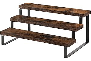 YINMIT Rustic Wooden 3-Tier Display Shelf