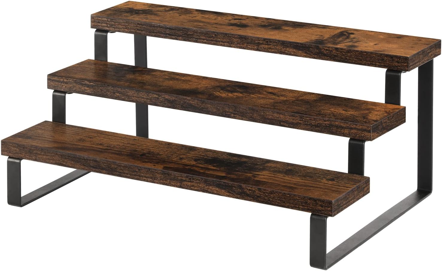 YINMIT Wood Display Riser Stand, Wooden Display Riser Shelf, 3 Tier Kitchen Counter Shelf Spice Rack Organizer, Tiered Countertop Display Shelf for Perfume, Makeup, Figure, Dolls Collection, Condiment