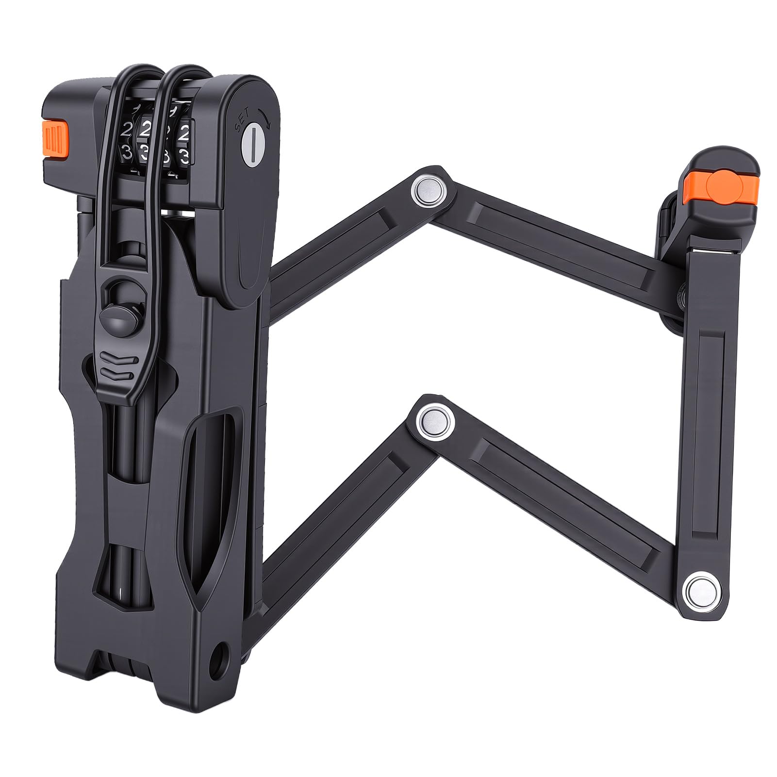 Antirrobo plegable para bicicleta, antirrobo de alta seguridad de combinación de 4 dígitos, antirrobo plegable compacto con soporte de fijación para bicicletas, scooters y motocicletas