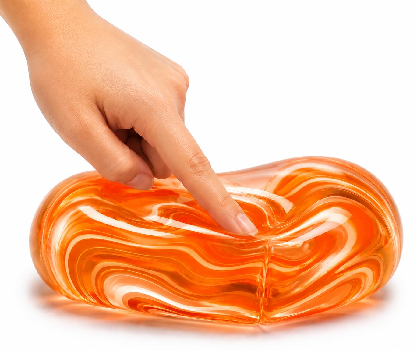 Jiezipaeasy Ice Cube Stress Ball 3.5cm, Soft Squishy Fidget Toy for Kids & Adults, Sensory Squeeze Toy for Relaxation, Durable Non-Sticky Desk Toy for Stress Relief (Orange)