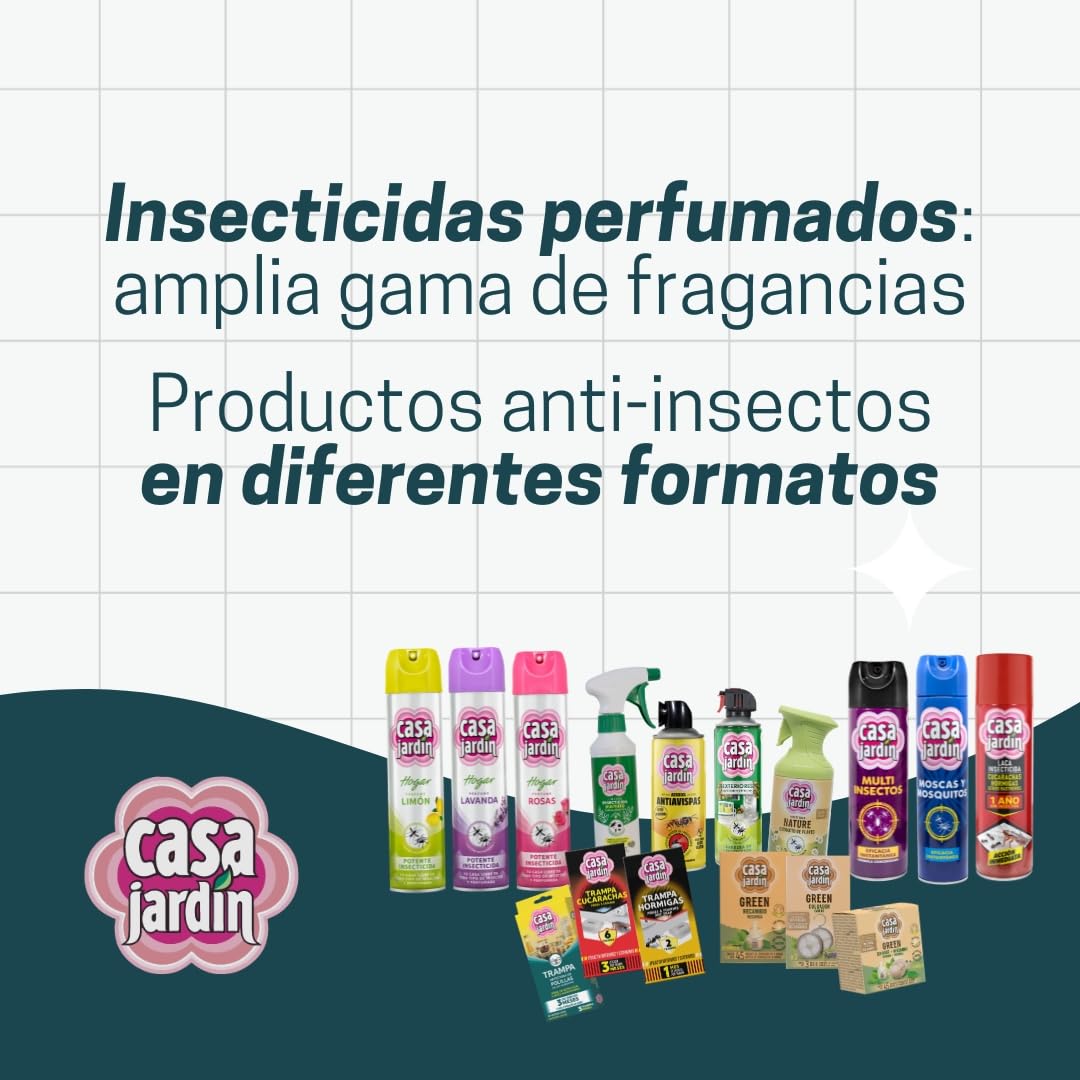 CASA JARDIN | Aerosol Insecticida | Spray con Acción Inmediata y Efecto Duradero | Cucarachas, Hormigas y Otros Rastreros | Hogar Libre de Insectos | 1 Año Sin Insectos | 400 ml