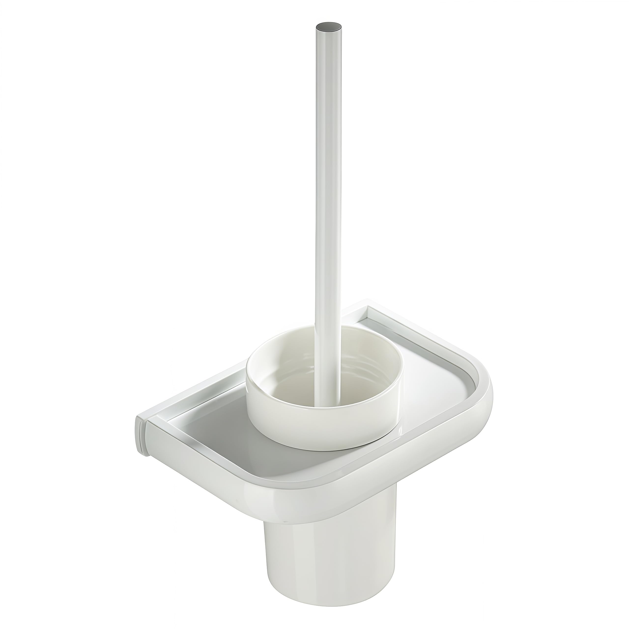 Cepillo Inodoro Escobillas de Inodoro Escobillero WC Latón Cobre Antiguo/Cepillo/Blanco/Negro Accesorios de baño Montado en la Pared-Blanco