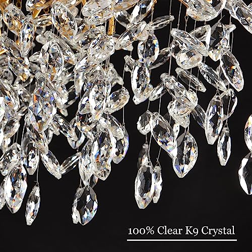 Upfelw Modern Crystal Tree Branch Chandelier, D23.7'' Round Gold Raindrop Indoor Hanging Ceiling Lighting Fixture for Dining Room Living Room Bedroom Foyer 8 Lights by Upfelw - Image 2