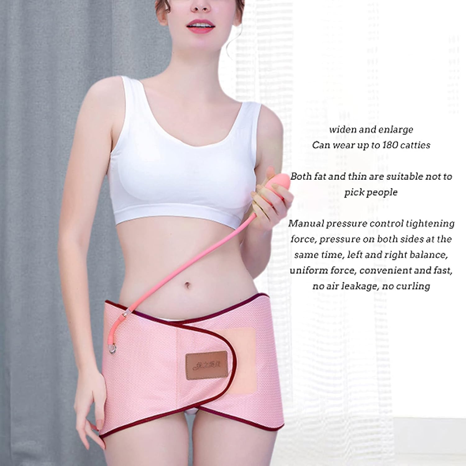Postpartum Belly Wrap Inflatable Pelvis Correction Belt That Alleviate Sciatic Pelvic Post Partum Support Recovery Band Helping You Get Back to Your Daily Act,Pink-M