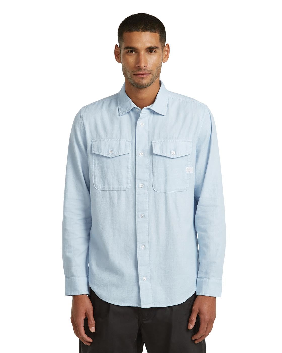 G-Star Men's Marine Slim Long Sleeve Shirt, Size: L, Color Blue