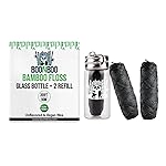 BOONBOO Dental Floss, Charcoal Woven Thread, Glass Bottle and 2 Heads Refill, Unflavored