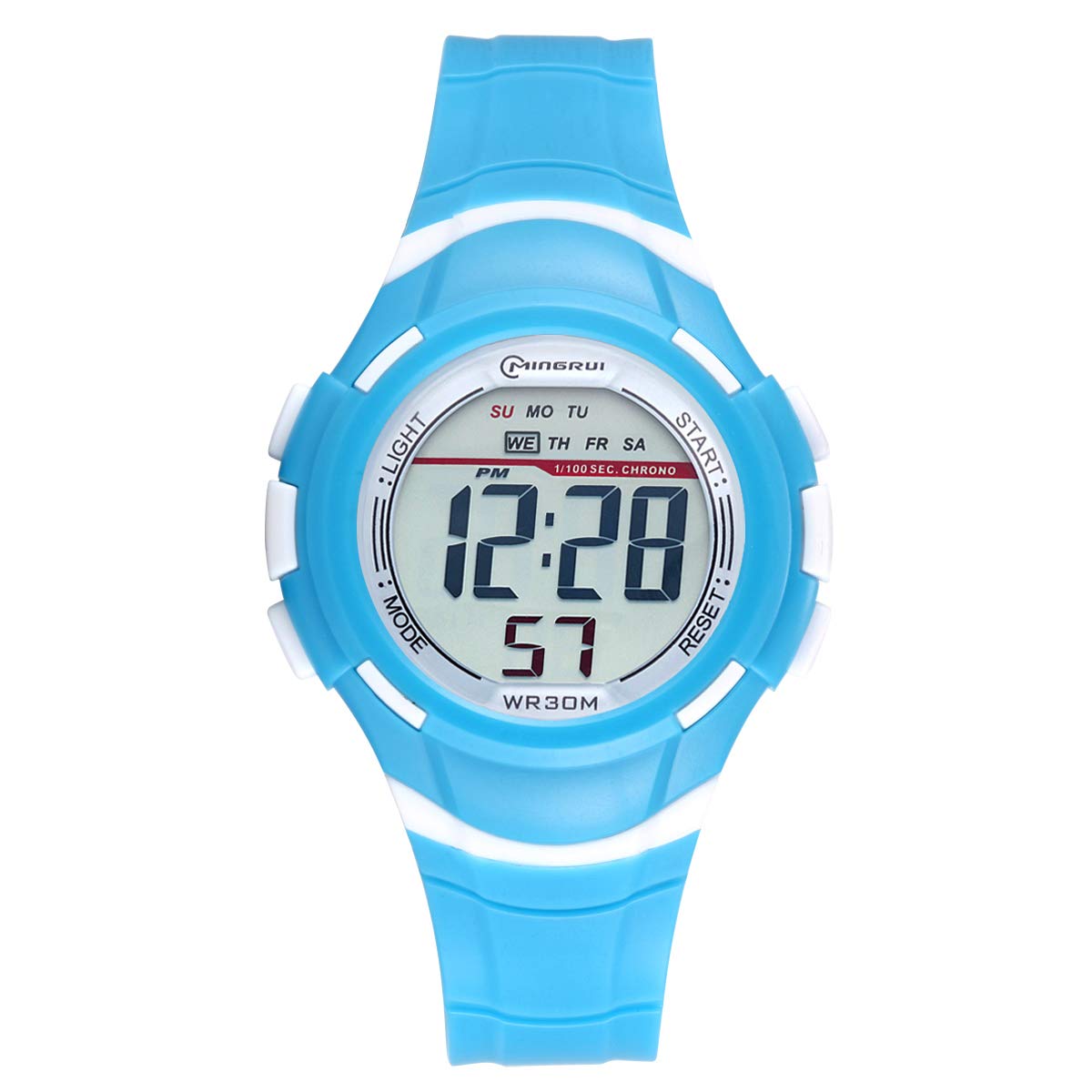 GUUMUXIN Reloj Niño Niña Digital,7 Colores Impermeables Relojes de Pulsera Infantil,Relojes Deportivos de Pulsera Multifuncionales para Exteriores con Cronómetro/Alarma para Niños