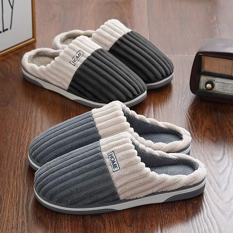Men Women Quiet Concise Warm Indoor Slippers for Home Bedroom Walking3