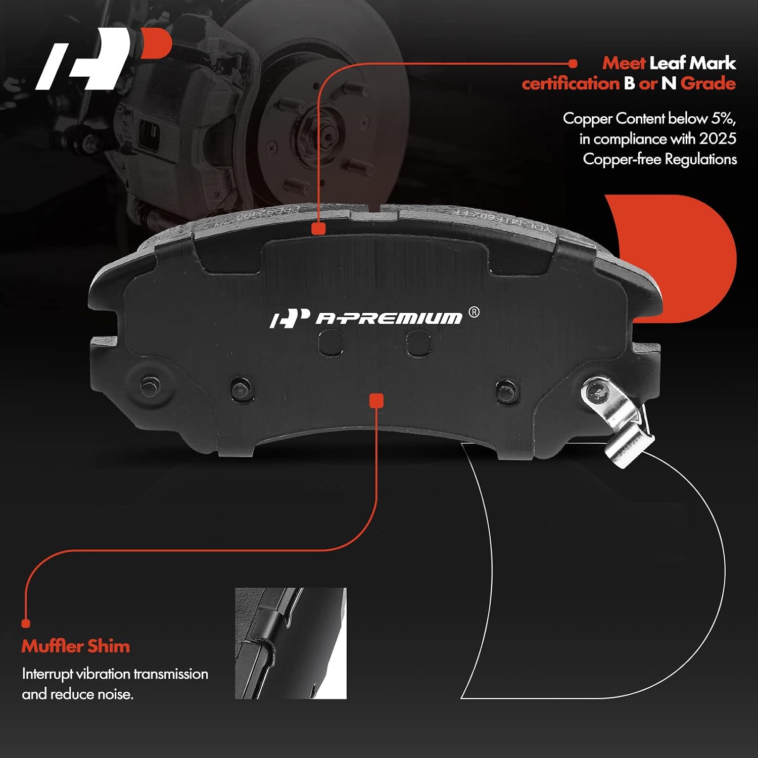 A-Premium Front Disc Brake Rotors and Ceramic Pads Kit with Calipers Compatible with Kia Soul 2010 2011 8PC-Set