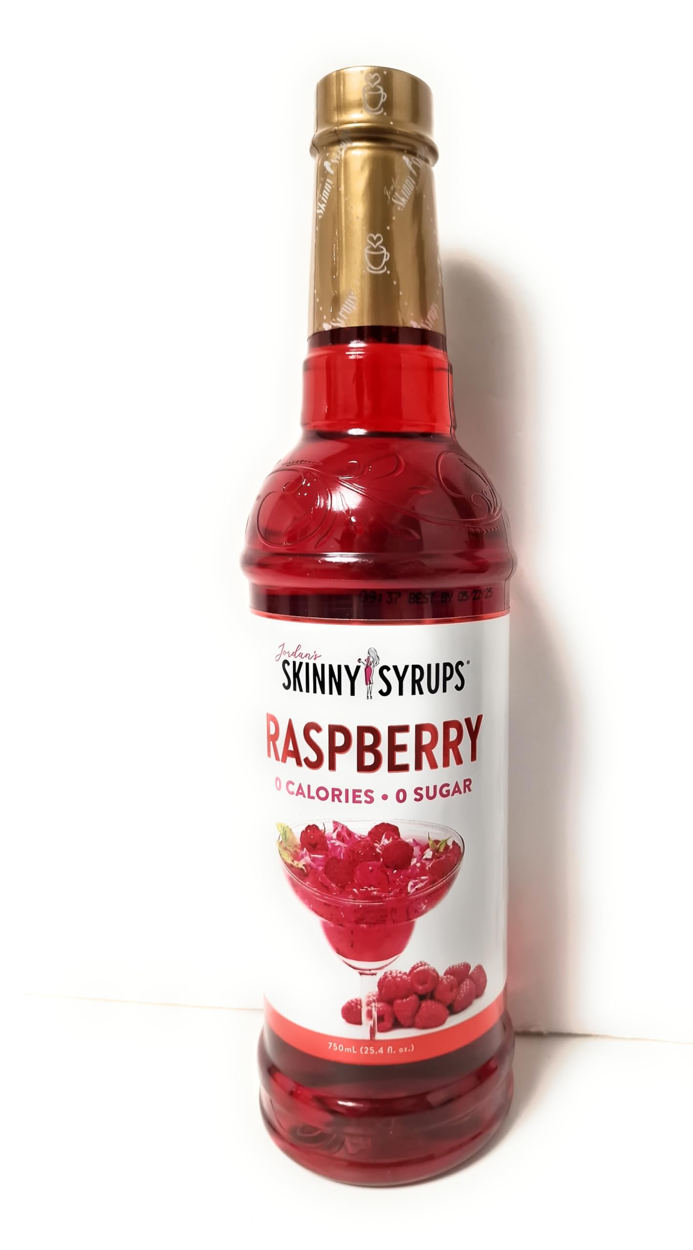 Jordan’s Skinny Syrups | Sugar Free Raspberry Syrup | Healthy Flavors with 0 Calories, 0 Sugar, 0 Carbs | 750ml Bottle