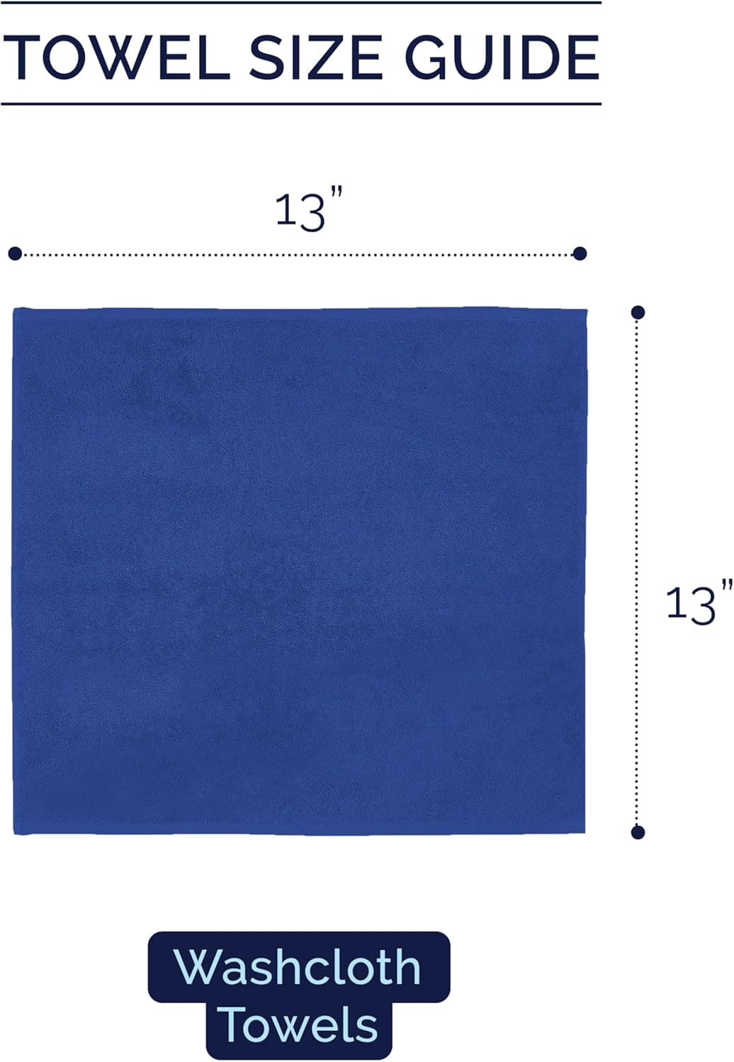 Wash Cloths (Royal Blue) Sold in PKG of 12 Size 13 x 13 Ring Spun Cotton, Soft, Absorbent, Durable – Multi-Color Options Available – Face & Body Towels for Bathroom, Gym, Spa