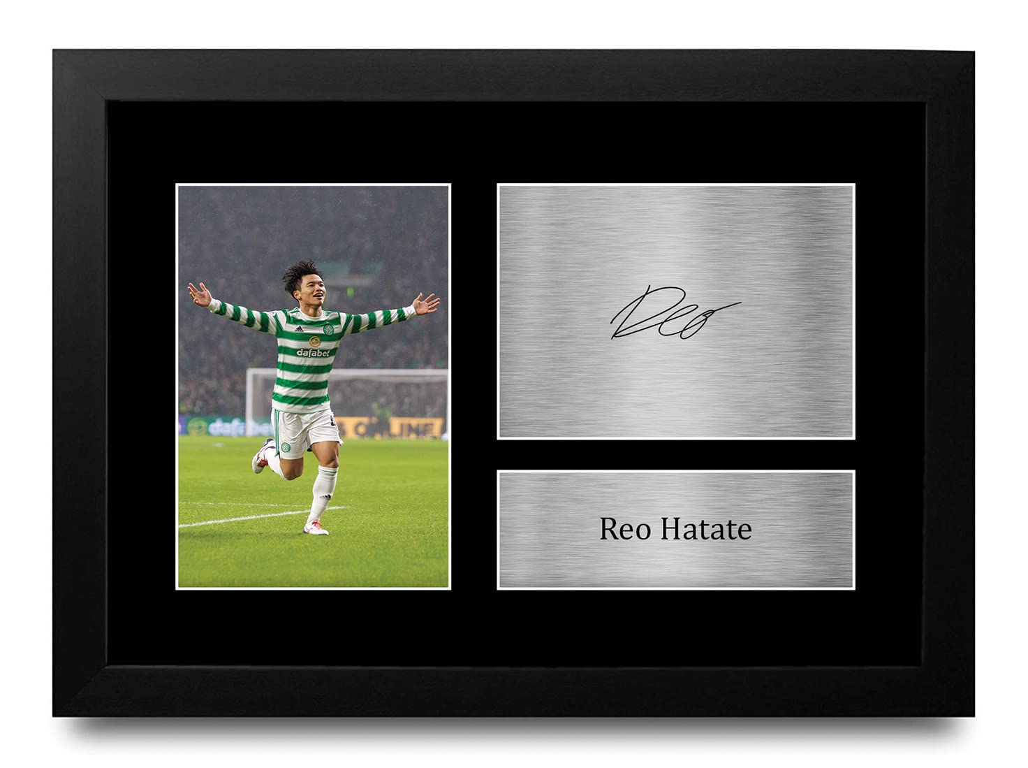 HWC Trading FR A4 Reo Hatate Celtic Gifts Printed Signed Autograph Picture for Football Fans and Supporters - A4 Framed