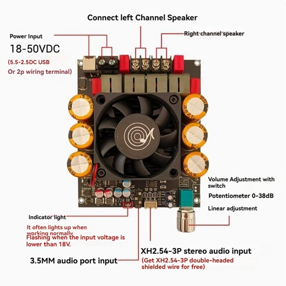 6002 płyta wzmacniacza audio 2.0 stereo z modulacją wysokiej i niskiej częstotliwości 600 W + 600 W TPA3255