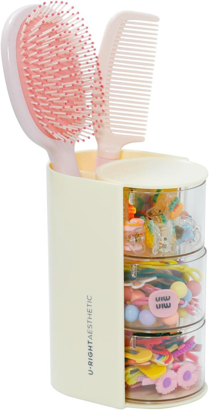 FABROK 3-Layer Clear Hair Accessories Organizer with...