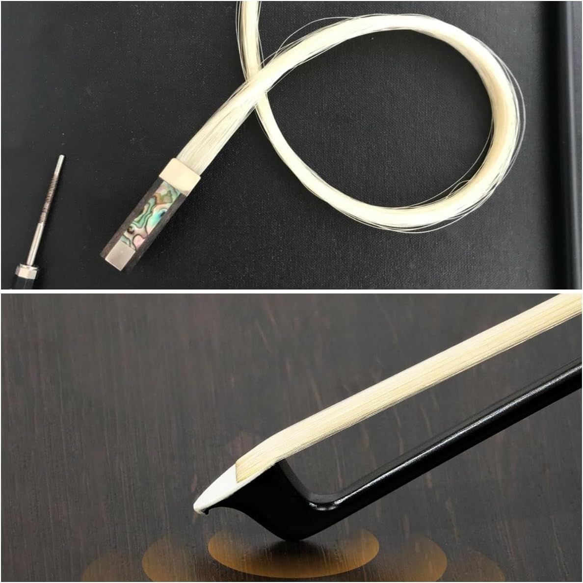 Archet de violon en fibre de carbone 4/4 taille complète, léger avec un son profond et puissant pour violons de niveau avancé (archet en fibre de carbone taille 4/4)
