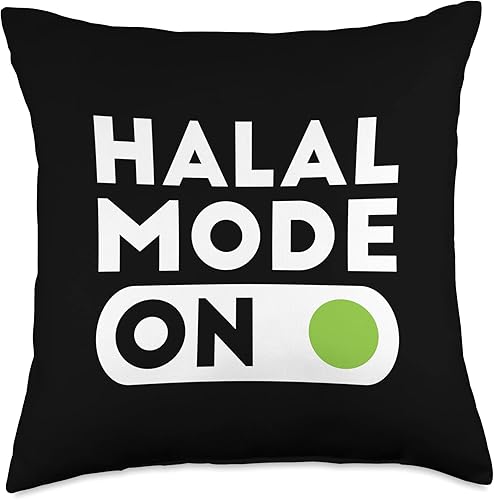 Happy Ramadan Islam Religion Muslim Eid Gift Shop Halal Mode On Ramadan Kareem - Almohada para el Islam Musulmán, 18 x 18 pulgadas, multicolor