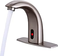 Vista 1 de Fryeer Llave para lavabo de baño, con sensor automático sin contacto, con placa de soporte., Plateado