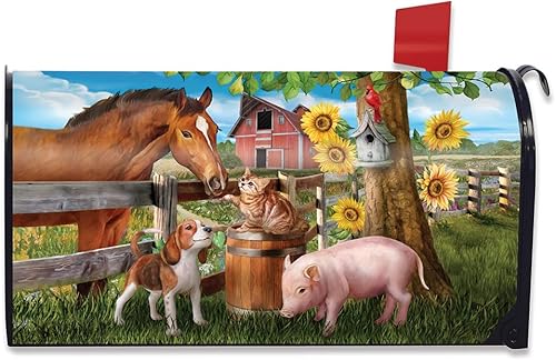 Miniatura 8 de Briarwood Lane Funda para buzón, tamaño estándar, divertida funda para buzón de verano de granja