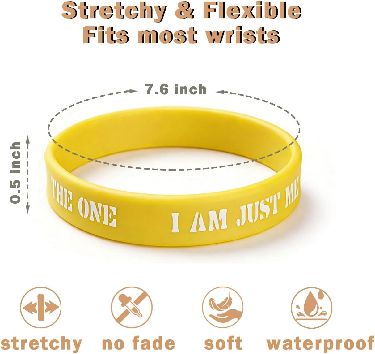 ZIQON 12 Pcs Inspirational Rubber Bracelet Motivational Quote Silicone Bracelets Colored Inspirational Wristbands Stretch Unisex Wristbands for Women Men Teen Gifts