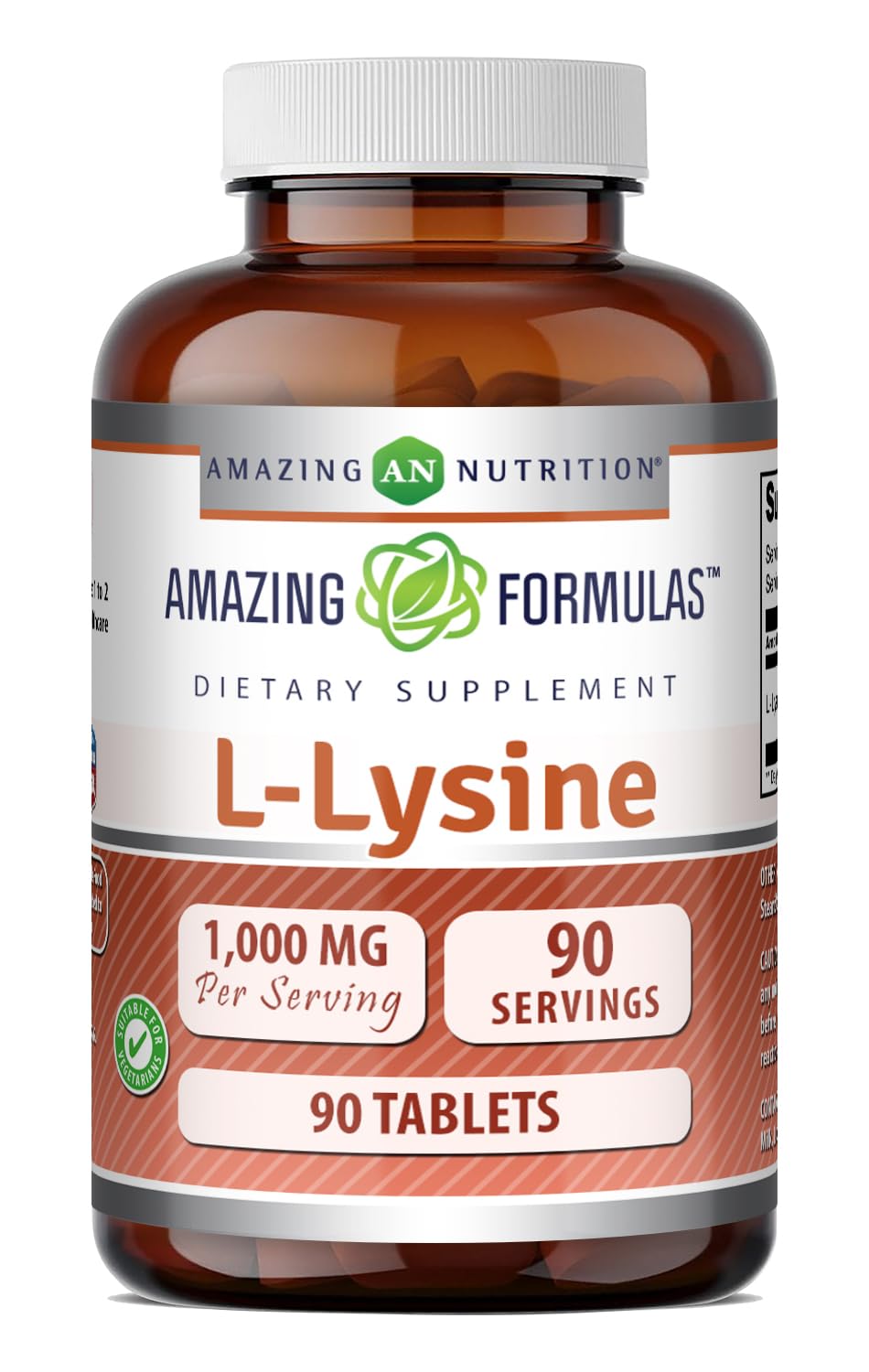 Amazing Formulas L-Lysine 1000mg Amino Acid Tablets Supplement | Non-GMO | Gluten Free | Made in USA (90 Count)