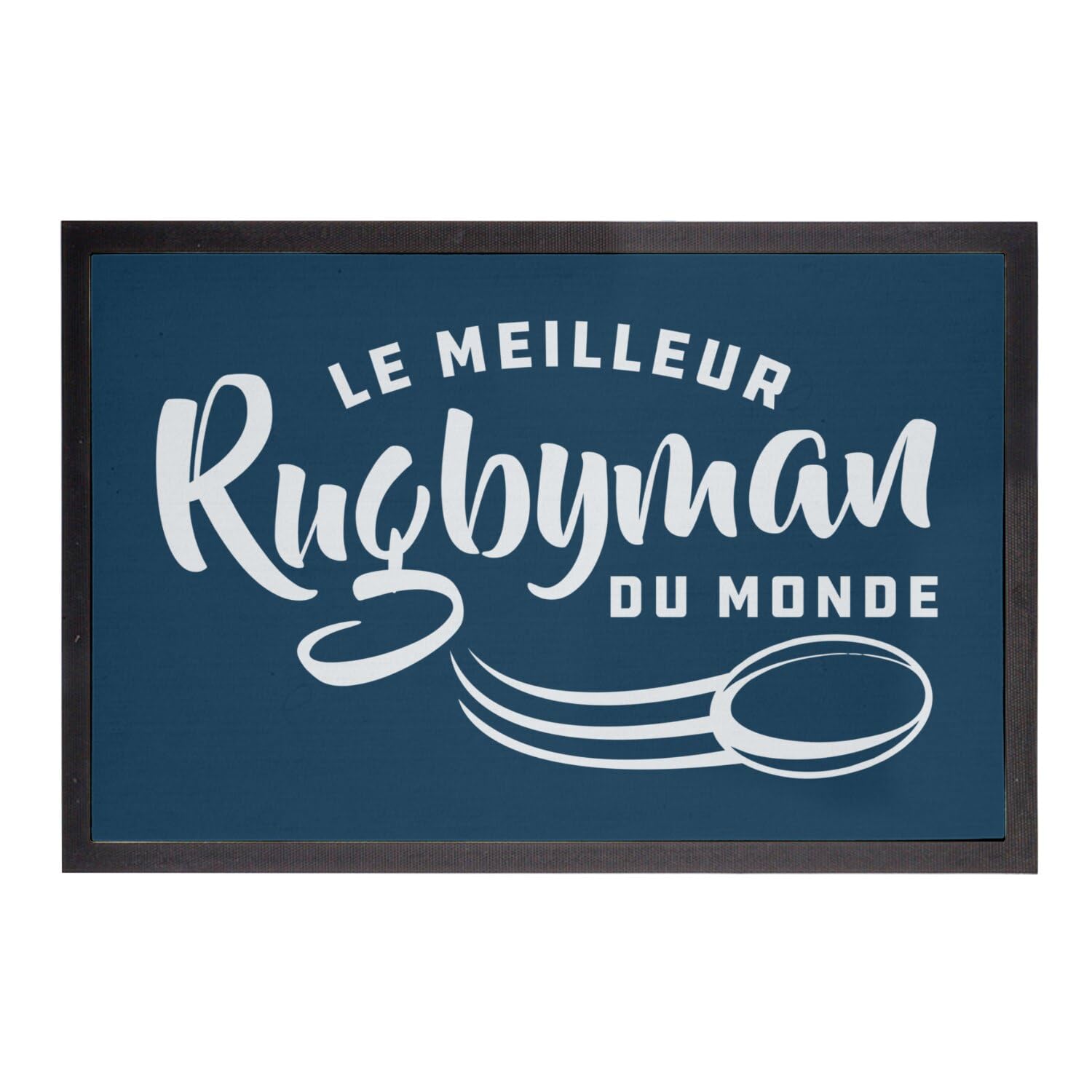 Paillasson Bleu Le Meilleur Rugbyman du Monde Rugby Sport 75x50cm
