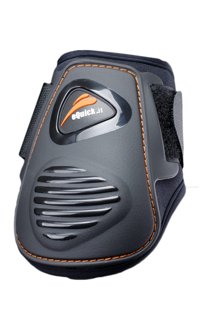 Protège-boulets eQuick eLight Velcro Rear Fetlock Boots Large Black contre les chocs