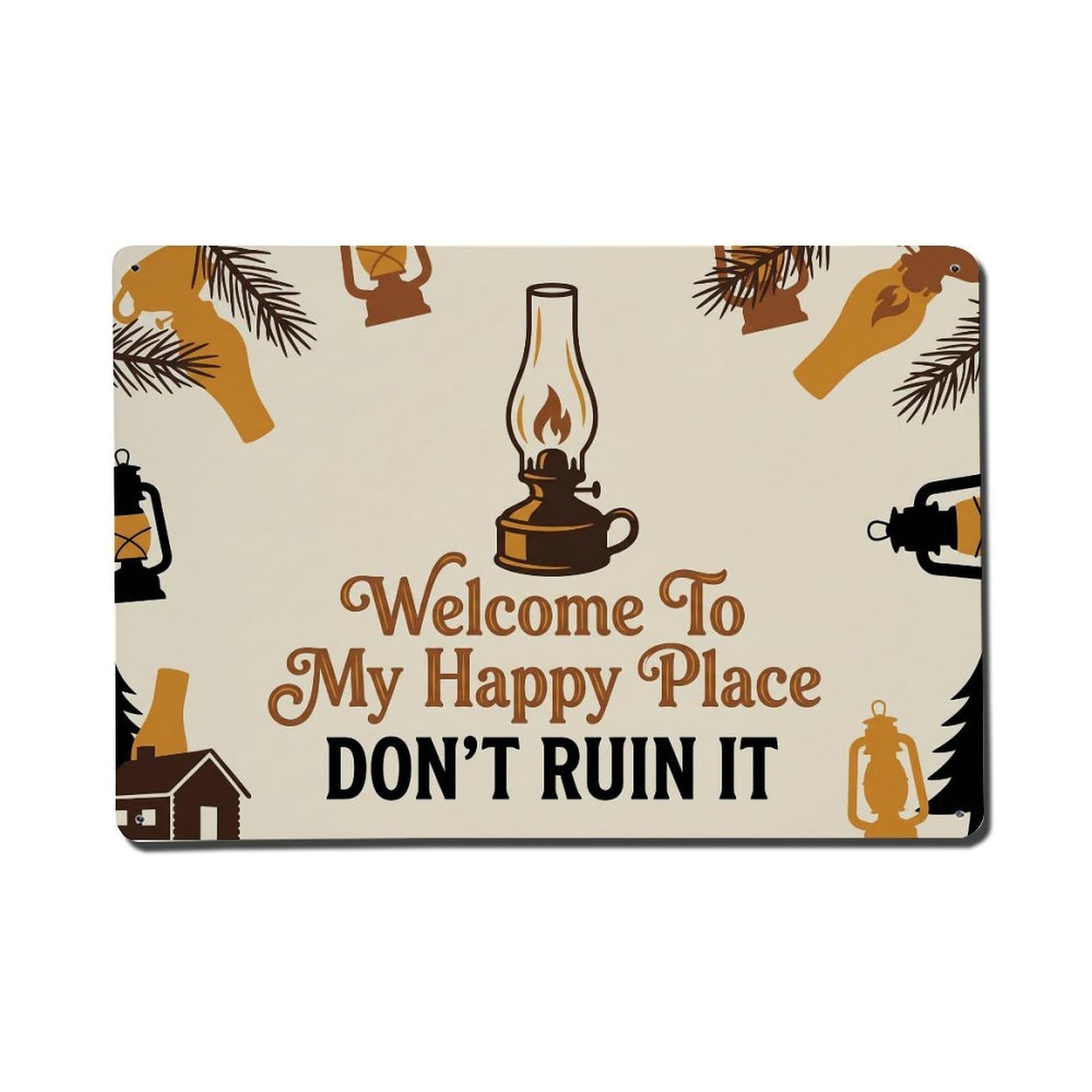 Vintage Oil Lamp Cabin Humor Metal Tin Sign Plaque Wall Decor for Cafe, Club Bar, Office, Home Garden Metal Poster 8x12Inch