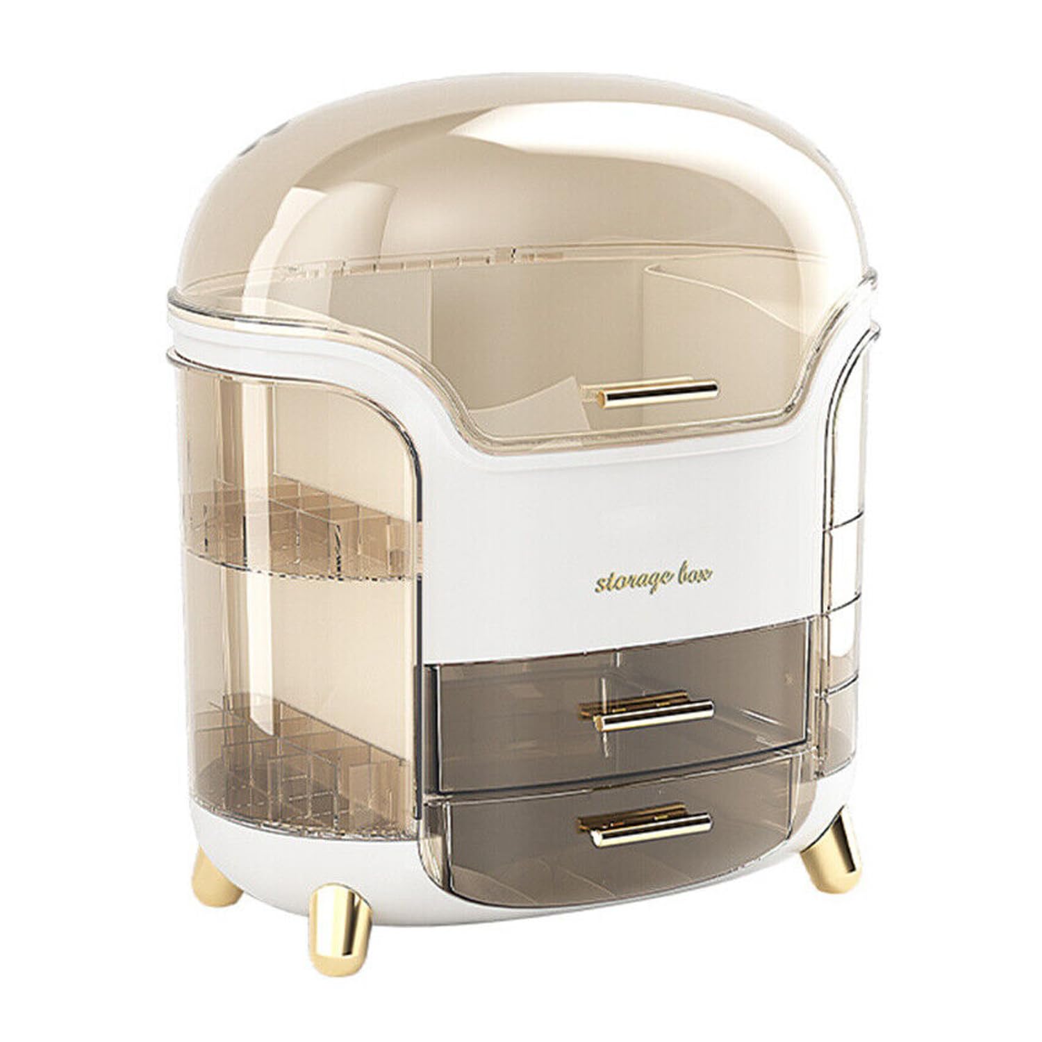 SG-Mart Cosmetic Organizer for Women Personal Care Storage for Travelling | Waterproof Face Skin Care holder|Girls Make Up Desk Vanity | Beauty Case Kit for Bathroom (White, ABS Plastic, Cosmetics)