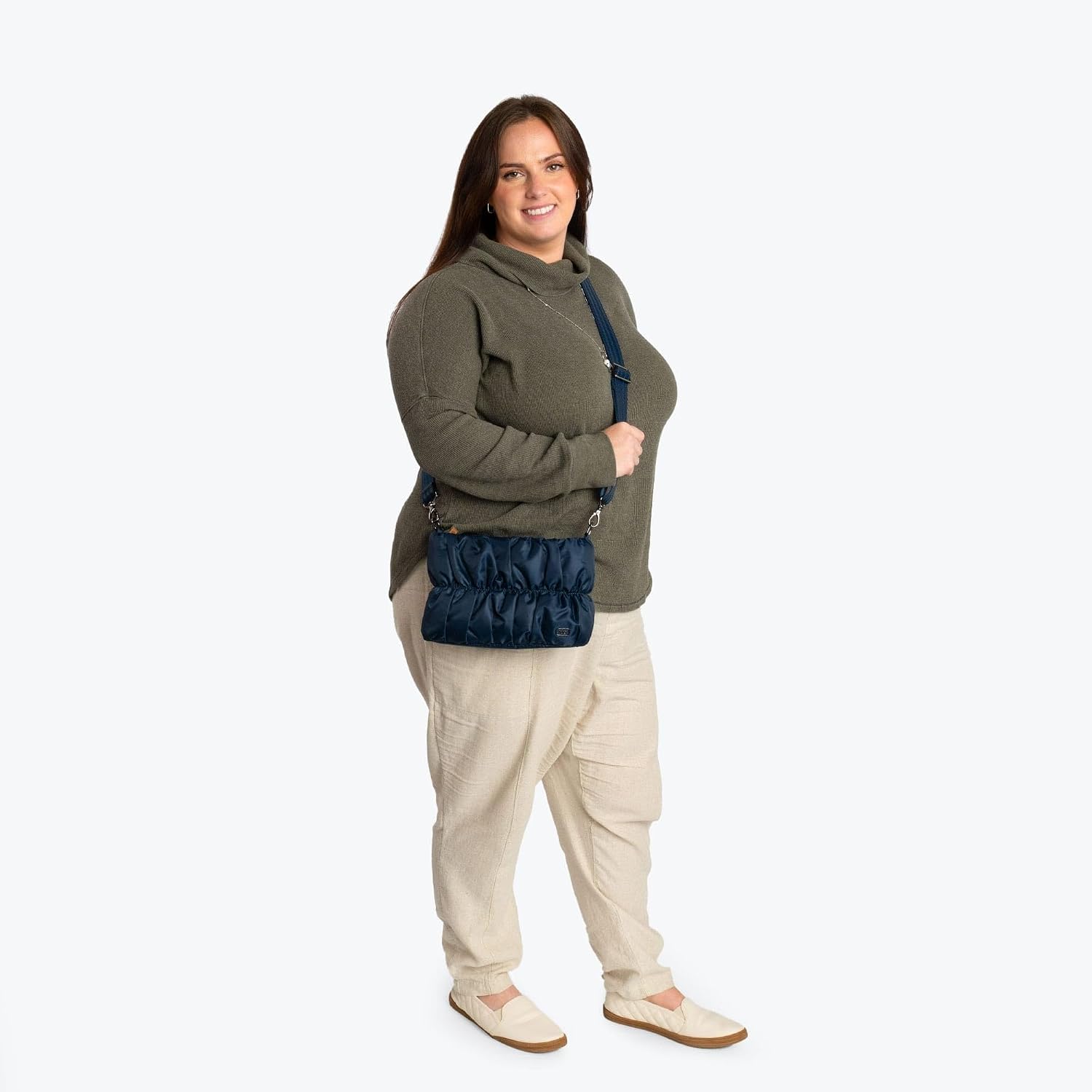 Lug Flounce Ruched Crossbody Bag