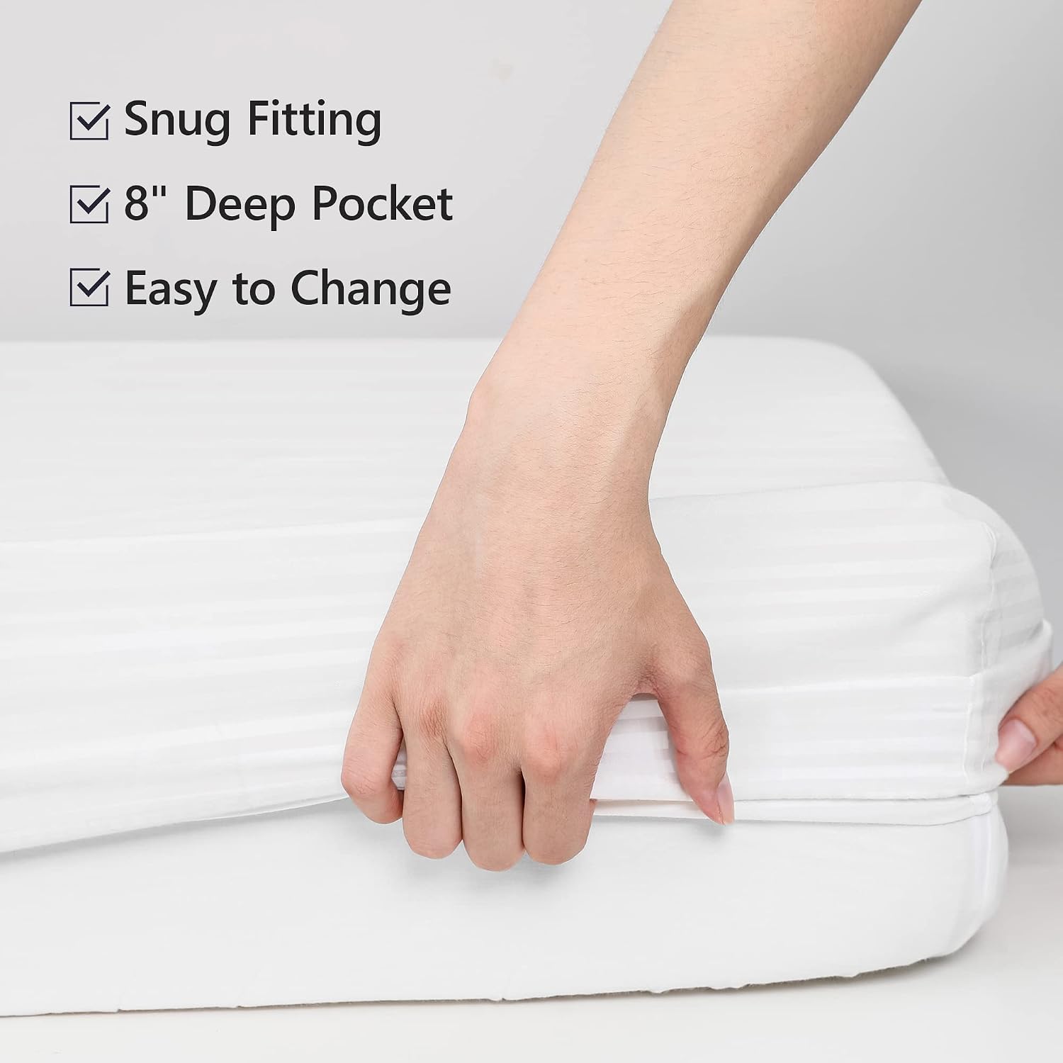 TILLYOU Microfiber Crib Sheets - Super Soft Toddler Bed Sheets for Standard Crib and Toddler Mattresses, Premium Cozy Nursery Bedding Sheet, 28"x52"x8", White