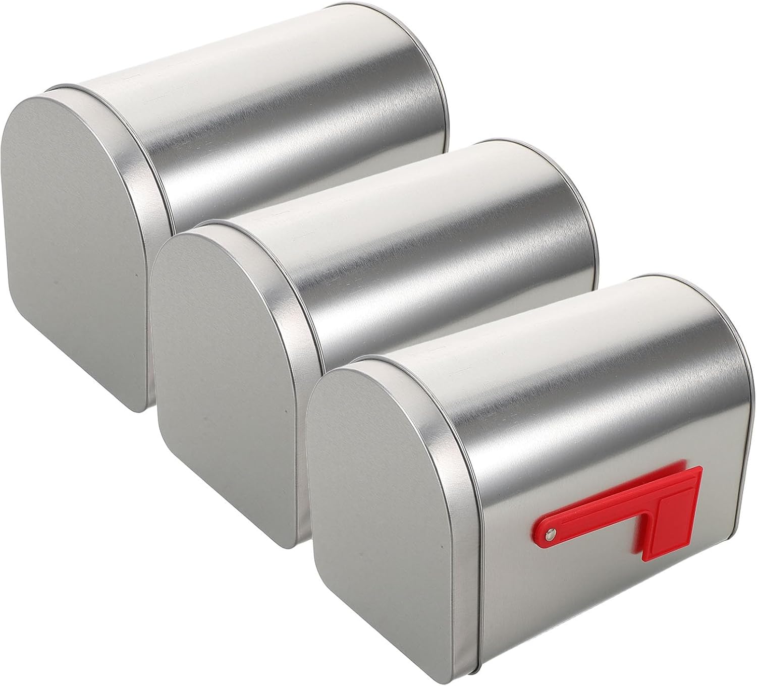 Zerodeko 3pcs Tinplate Mailboxs, Mini Mailbox Toy with Raised Signal Flags for Kids, Decorative Tinplate Mailboxes