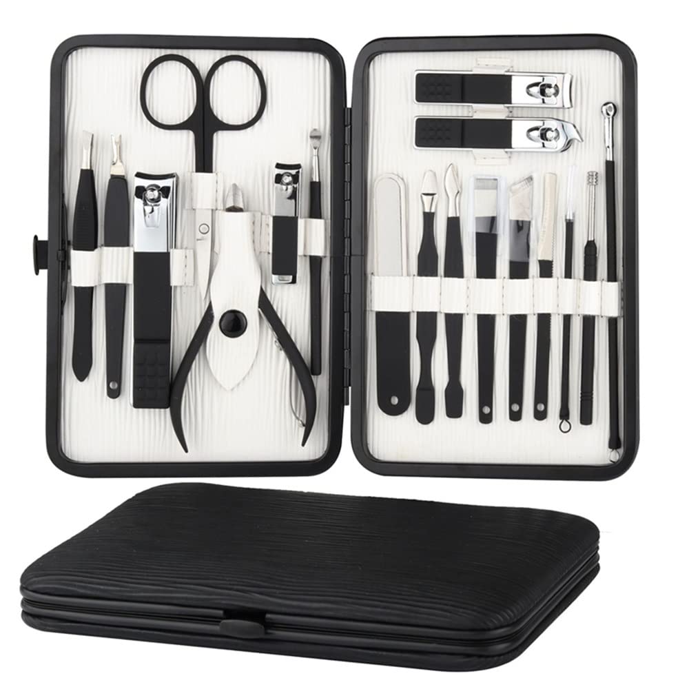 Nail Tools Set Cuticle Nipper 18 Pcs Professional Manicure Stainless Steel Cutter Scissor