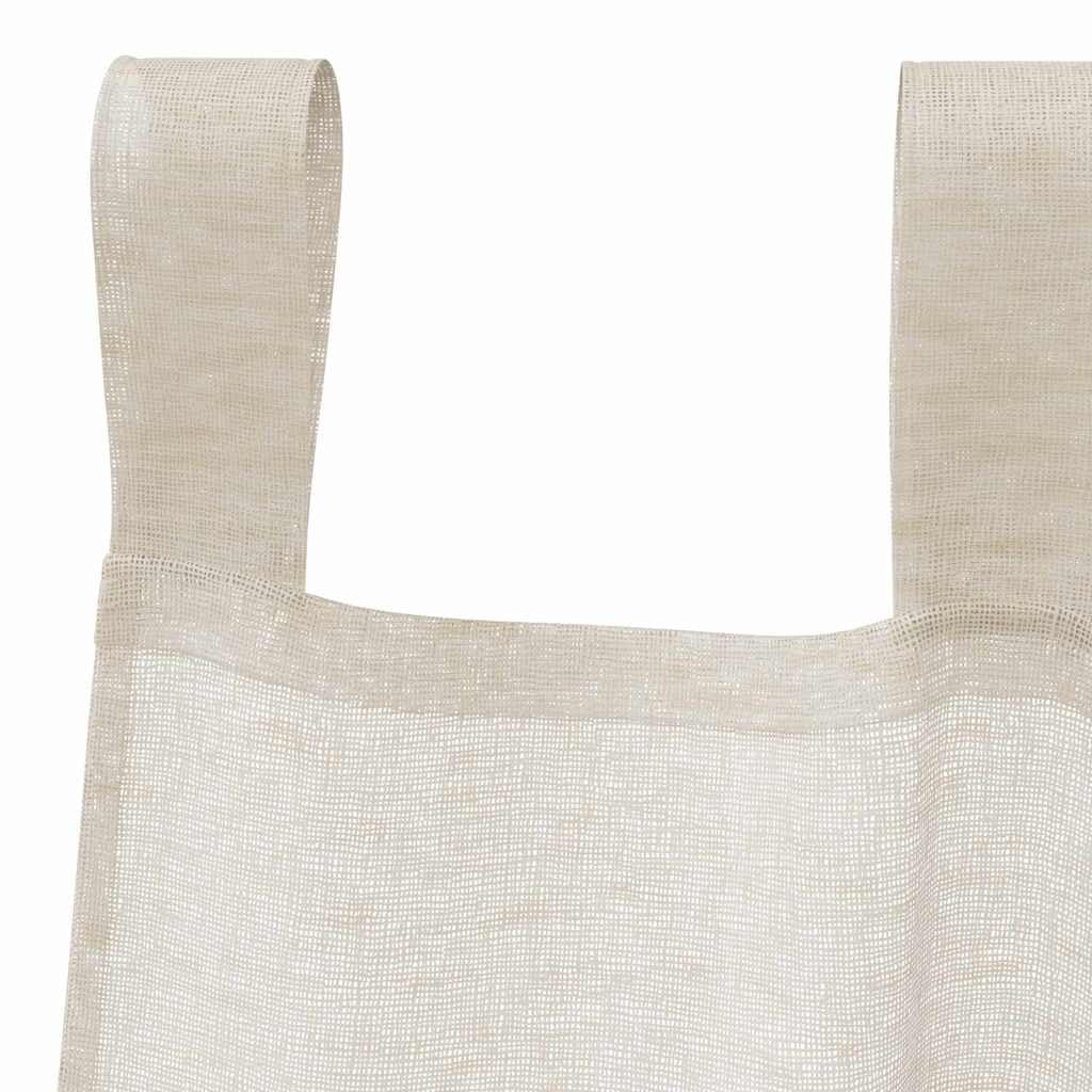 Voile-Vorhang Sand 260 x 140 cm Polyester 2 Stück mit Schlaufenschal für Wohnzimmer und Schlafzimmer, Blickdichte Vorhänge mit Ösen, Waschbare Gardinen für Küche, Thermovorhänge