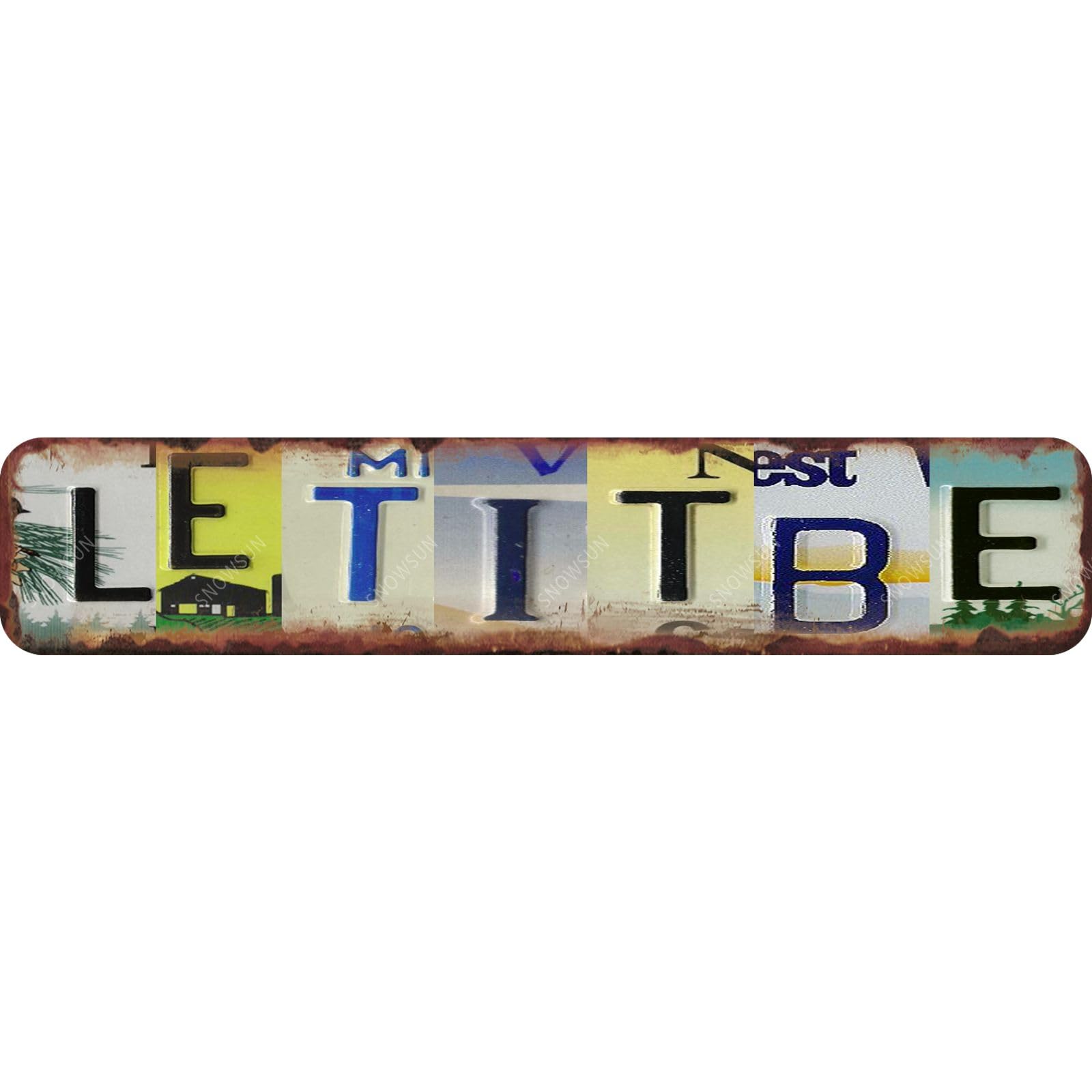 DTHNKL Let It Be Street Sign 16x4 inch - Funny Metal Tin Aluminum Decor for Living Room Bedroom Garden Yard