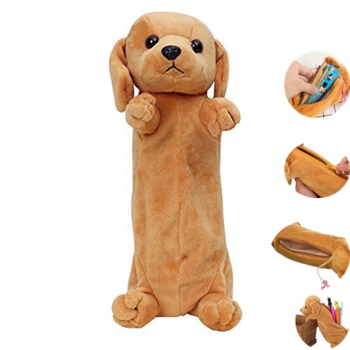 24x7 eMall Fabric Kids Favorite 3D Dog, Emoji Soft Toys Pencil Pouch Pencil Box For Children (Multicolour) 1