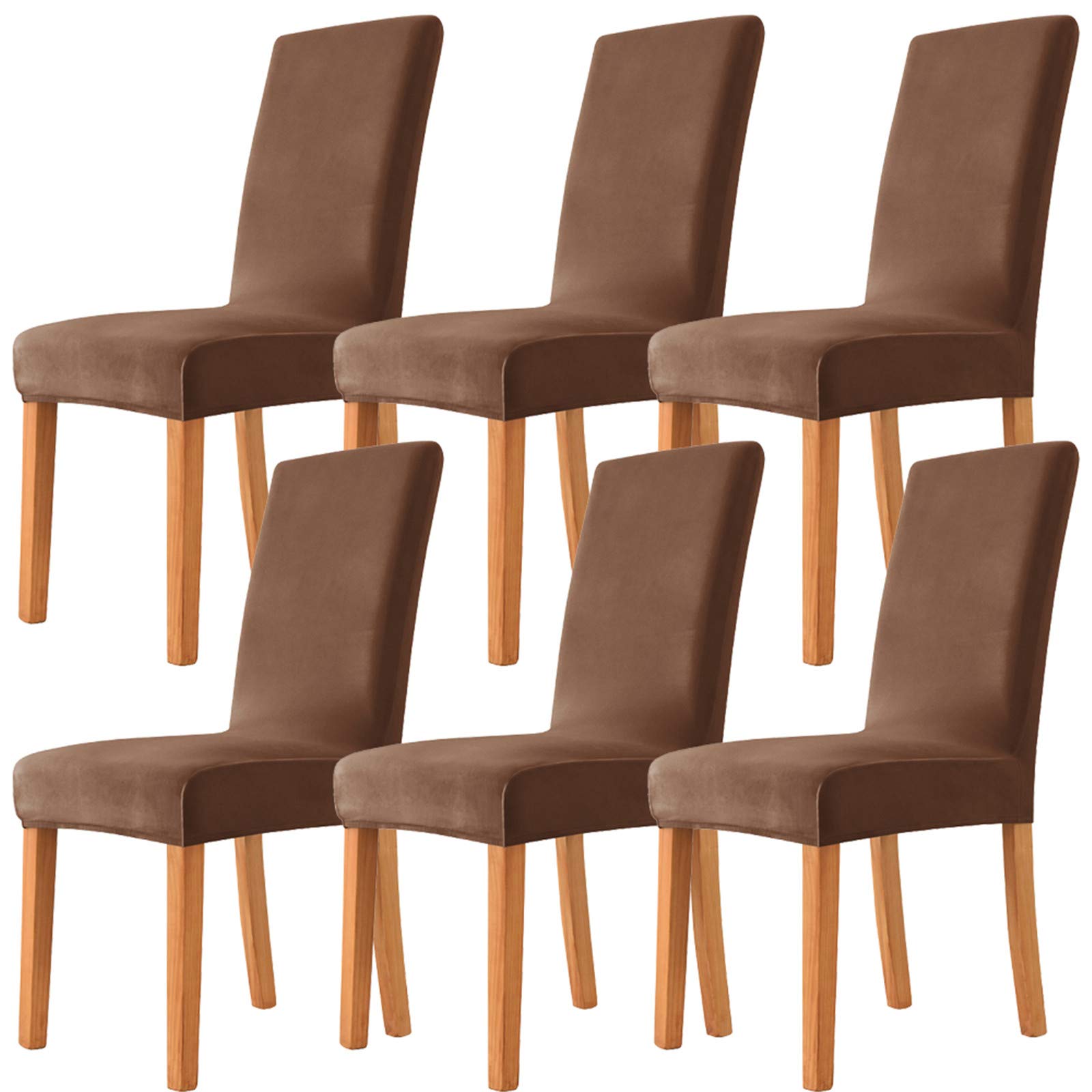 Housses de chaise de salle à manger velours lot de 6 lavables anti-tache