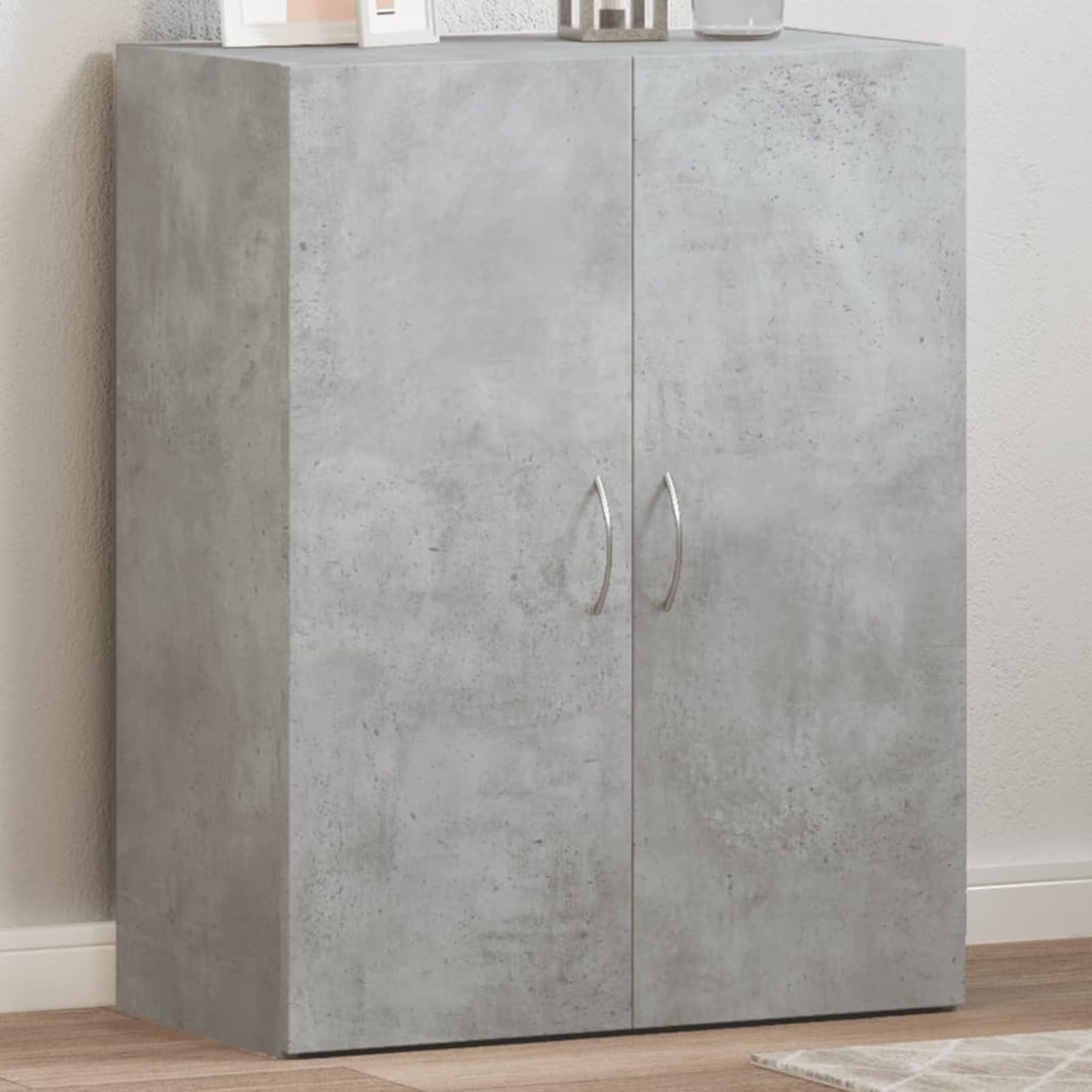 Aktenschrank aus Holzwerkstoff, Betongrau, 60 x 32 x 77,5 cm, für Büroorganisation Model840768