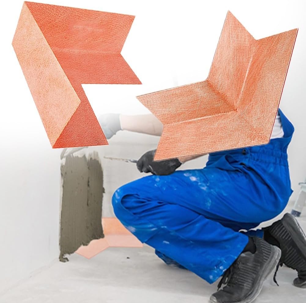 4/10Pcs Polyethylene Waterproofing Corner Sealant for Bathroom Showers and Steam Rooms – Seamless Right-Angle Membrane, Low Vapor Permeability, 14 x 14 x 5 cm, Orange(4pc Inside)