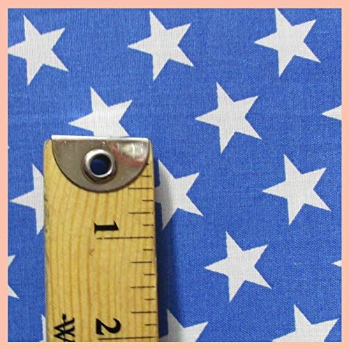 Star Print Poly Cotton Fabric 58 inches Wide Royal Blue/White