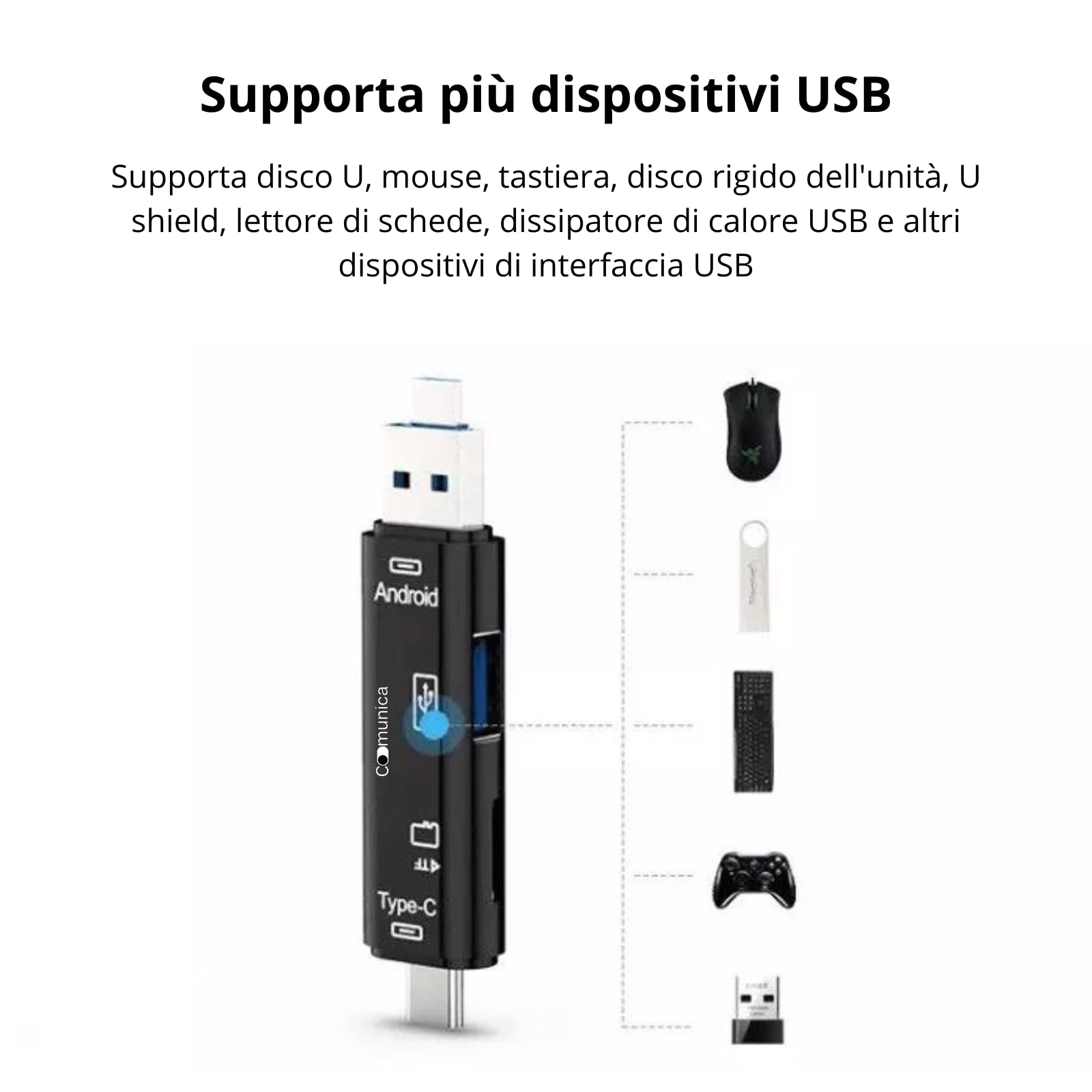 Lettore di schede SD, lettore di Schede da USB C a Micro SD/SDXC/SDHC, lettore di Schede OTG di Tipo C con Adattatore Femmina da USB C a USB Maschio,Adatto per Samsung, Macbook, tablet Lettore di schede SD, lettore di Schede da USB C a Micro SD/SDXC/SDHC, lettore di Schede OTG di Tipo C con Adattatore Femmina da USB C a USB Maschio,Adatto per Samsung, Macbook, tablet