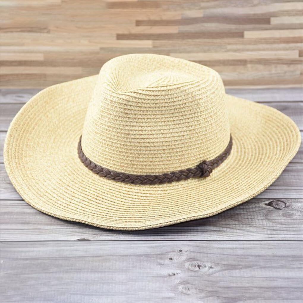 Restez confortable et élégant léger hommes grande taille chapeau de soleil papier large bord plage pliable casquette homme chapeau de paille