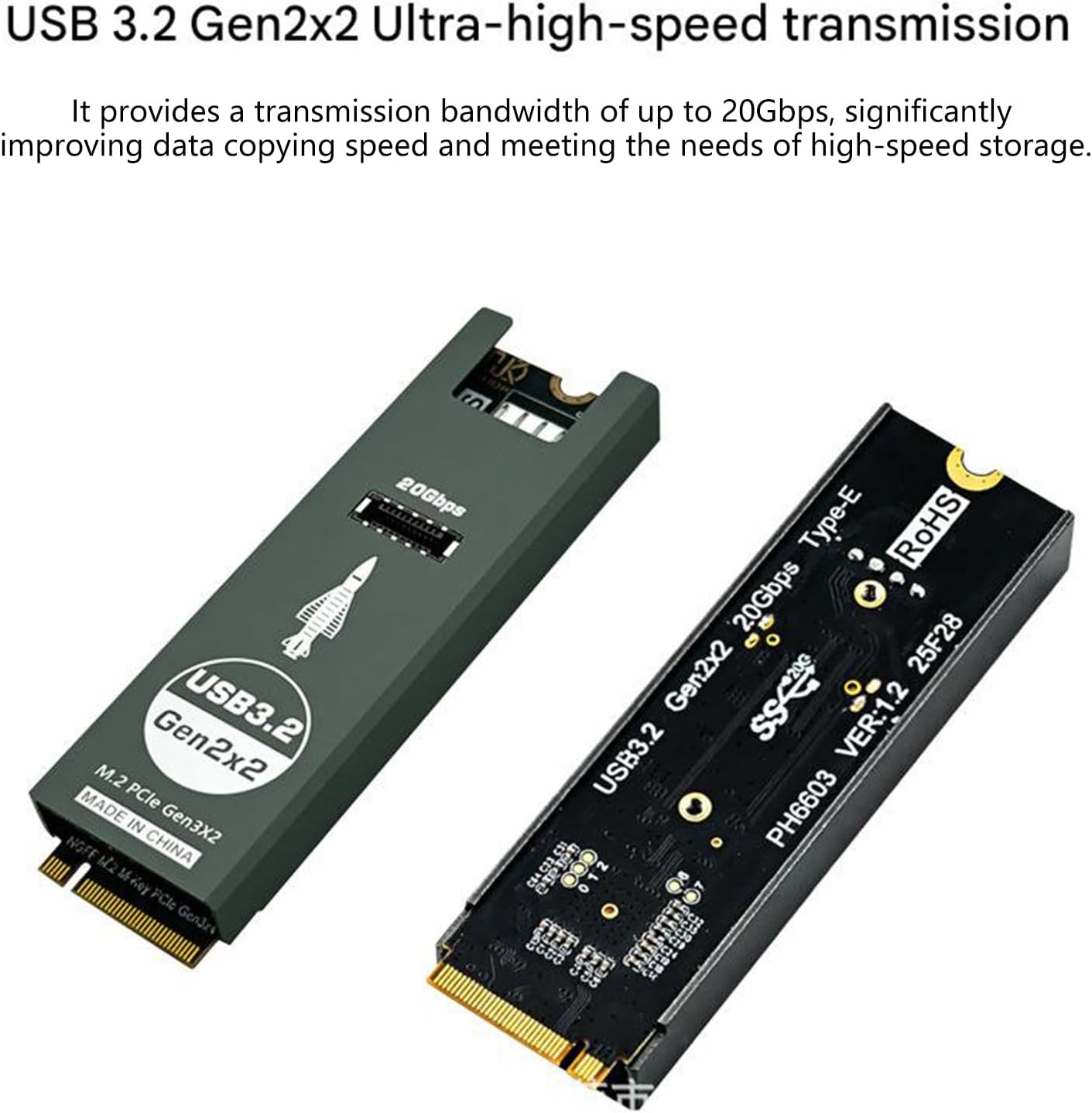 M to Type E Conversion Card with USB 3.2
