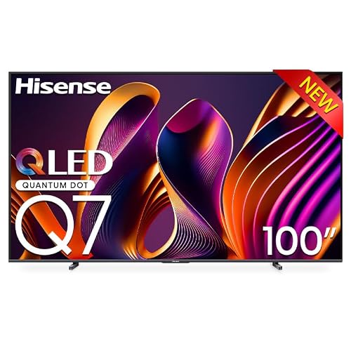 Hisense 100 Inch 4K 144Hz QLED VIDAA Dolby Atmos HDR VRR PRO-Full Array Local Dimming,Dolby Vision ,Freesync, Subwoofer,Youtube Netflix Disney+ Shahid Q7N 2 Years Warranty
