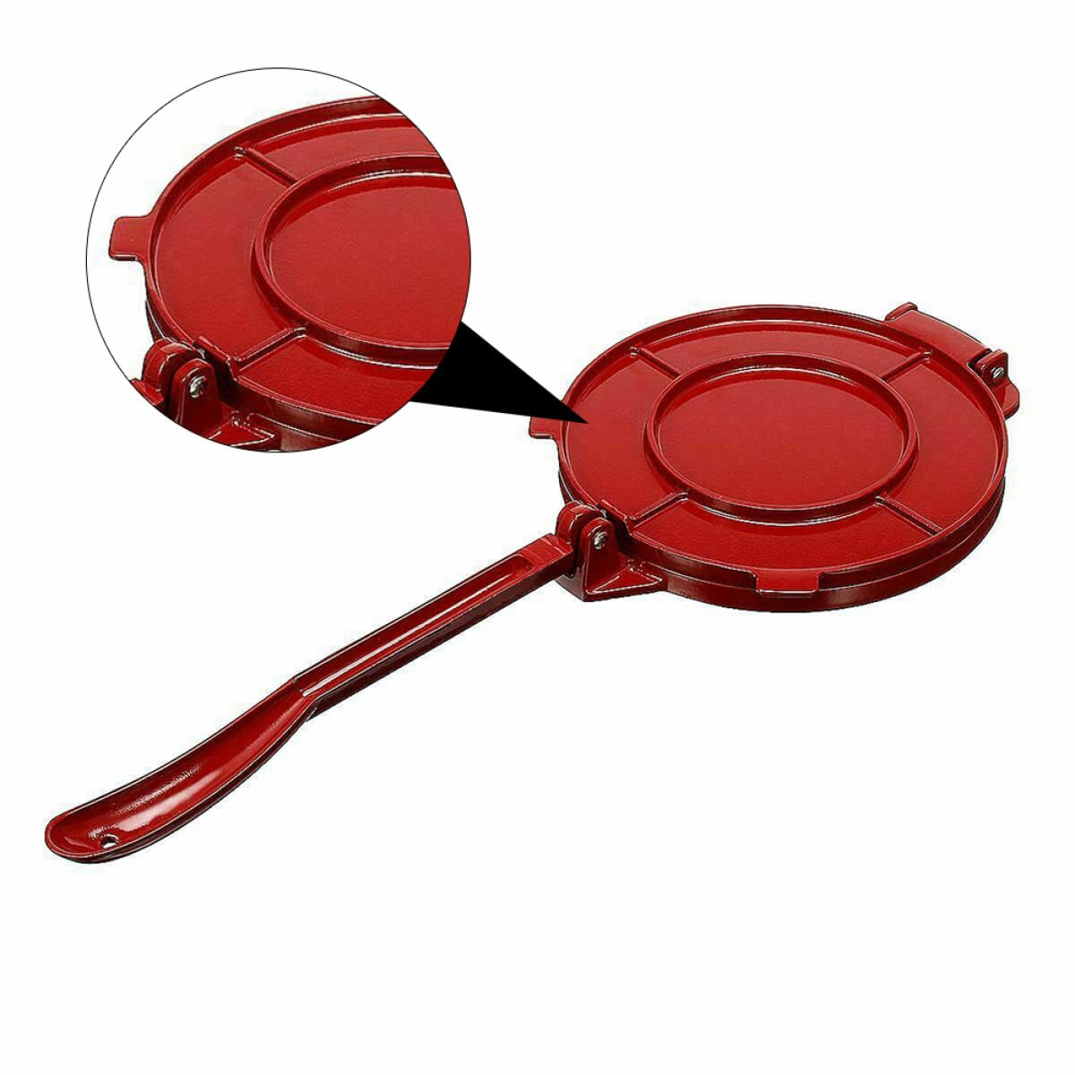 Prensa para Tortillas de Acero Superficie Antiadherente Roja de 20 CM Adecuado para Cocina y Moldeado de Masa